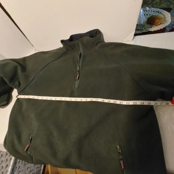 Colo Reversible Pullover 1/4 Zip up Men's Coat Sweater Size XL Navy Green - Picture 8 of 13